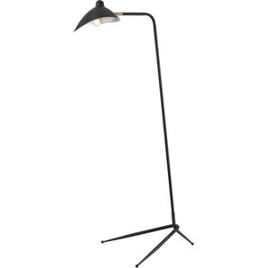 Risley 53 inch 3.00 watt Matte Black and Aged Brass Floor Lamp Portable Light