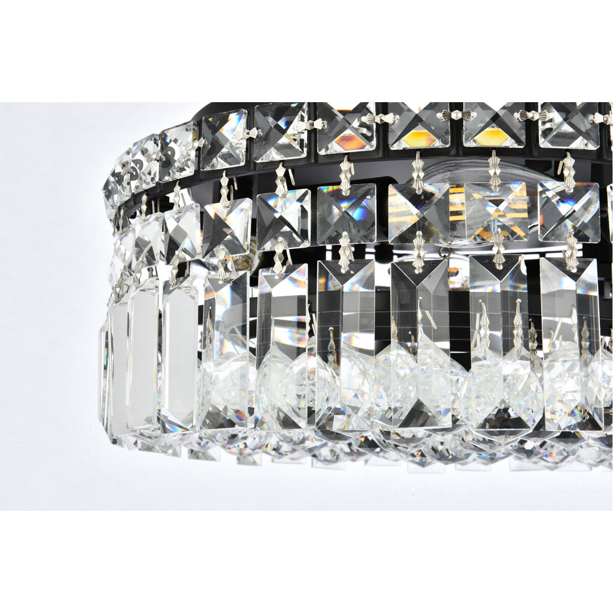 Maxime 4 Light 12 inch Black and Clear Flush Mount Ceiling Light