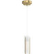 Exos Glass 1 Light 3.46 inch Modern Brass Mini Pendant Ceiling Light - Open Box