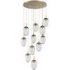 Meteo Incandescent 11 Light Gilded Brass Chandelier Ceiling Light, Round Multi-Port
