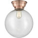 Aditi XX-Large Beacon 1 Light 12 inch Antique Copper Flush Mount Ceiling Light in Seedy Glass, Aditi