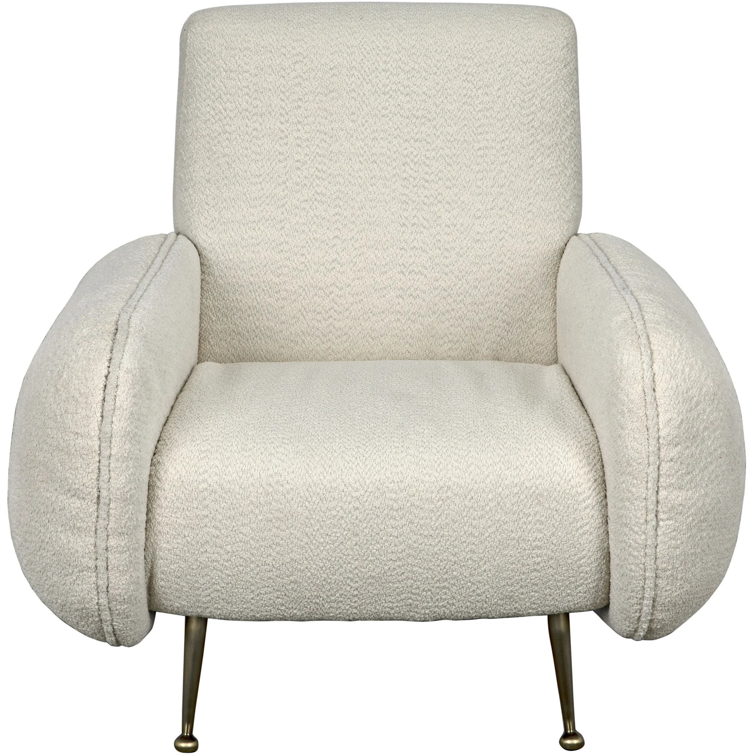 Hera Antique Brass and Off White fabric Occasional Chair