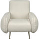 Hera Antique Brass and Off White fabric Occasional Chair