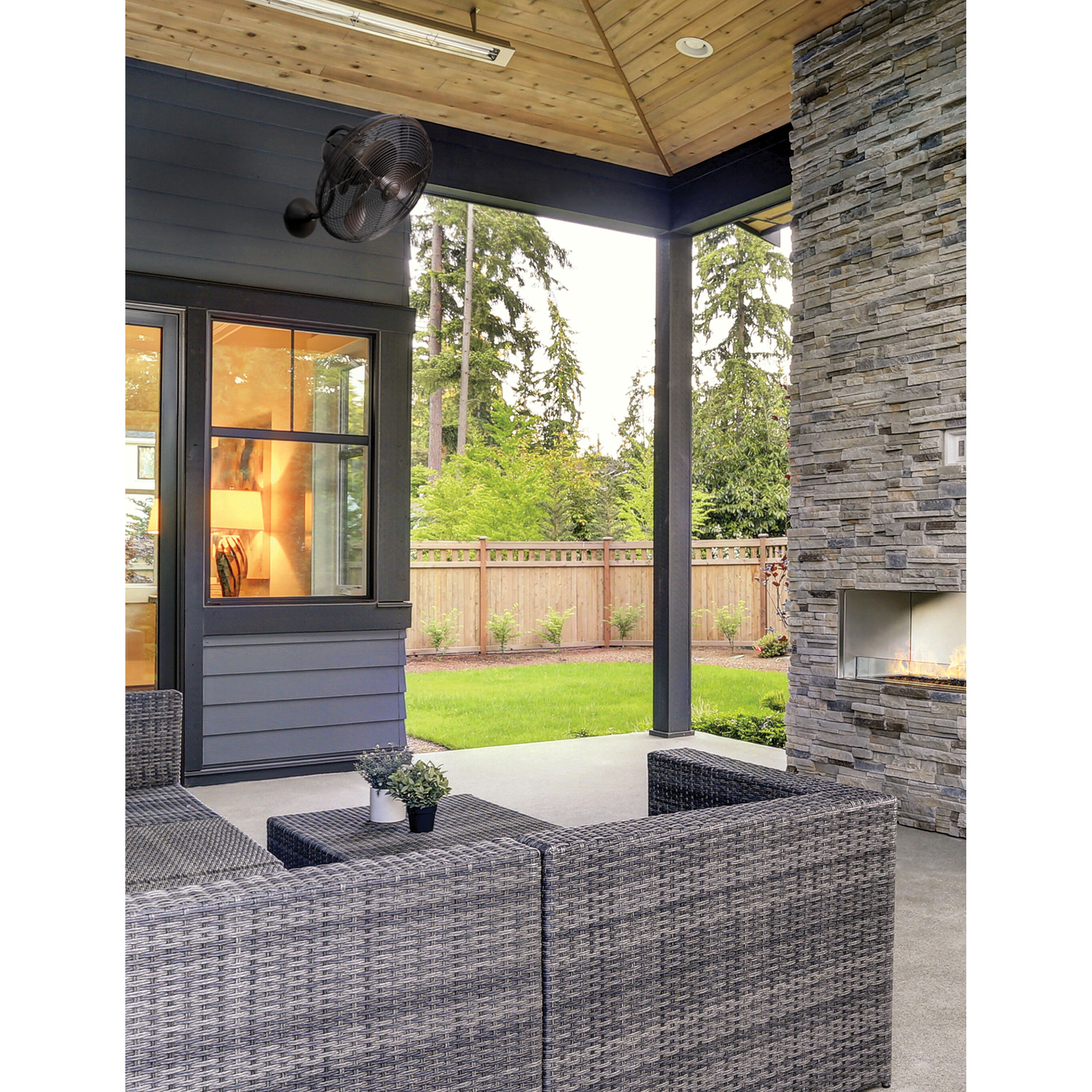 Atlas Laura 19.5 inch Textured Bronze Wall Fan, Atlas