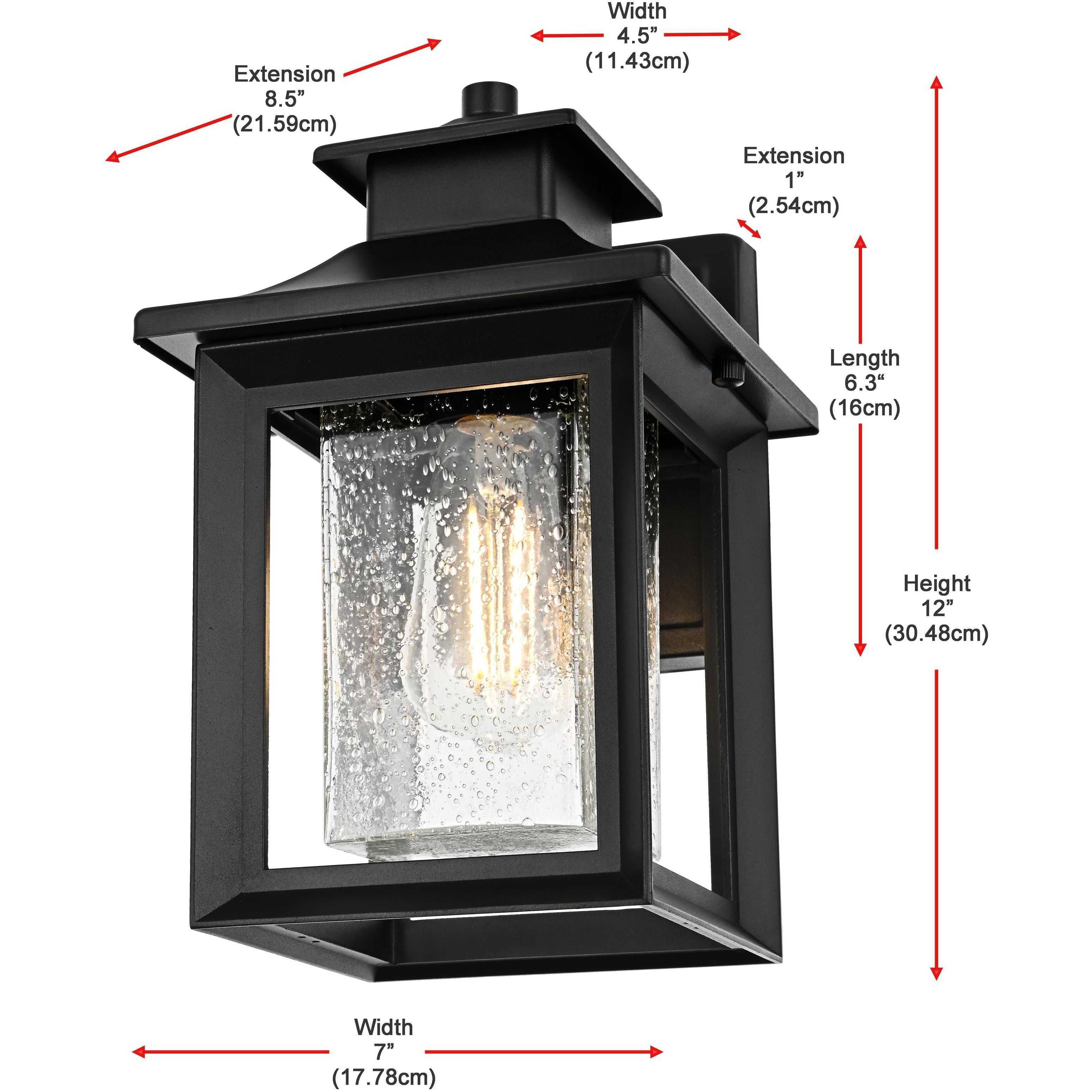 Judson 1 Light 12 inch Black Outdoor Wall Sconce