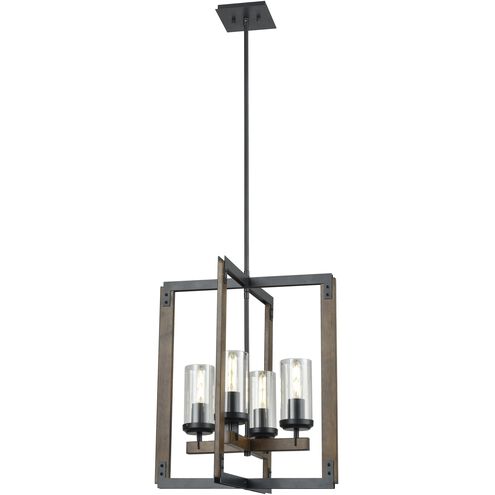 Okanagan 4 Light 18 inch Graphite and Ironwood on Metal Foyer Ceiling Light