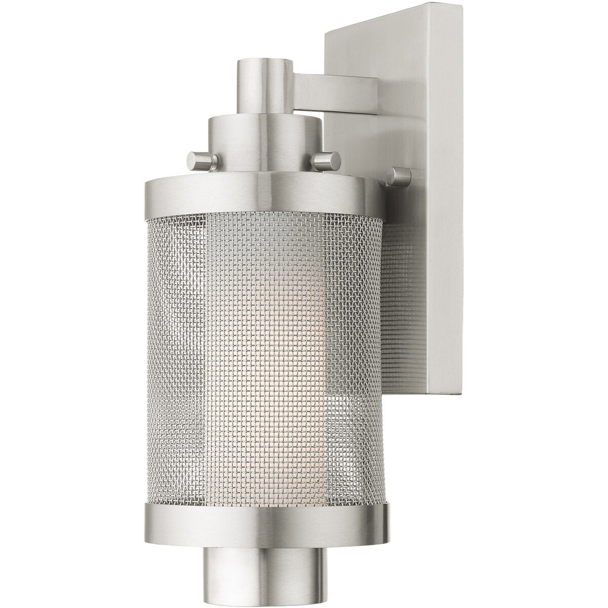 Nottingham 1 Light 12 inch Brushed Nickel Outdoor Wall Lantern