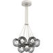 Luna LED 14 inch Salt White Cluster Pendant Ceiling Light in 3000K LED, Zircon Inner - Smoke Outer