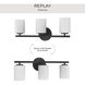 Replay 3 Light 22 inch Black Bath Vanity Wall Light