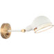 Blare 1 Light 12 inch Aged Gold Brass and White Wall Sconce Wall Light