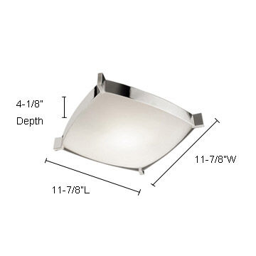 Linea 4 Light 11.88 inch Chrome Flush Mount Ceiling Light