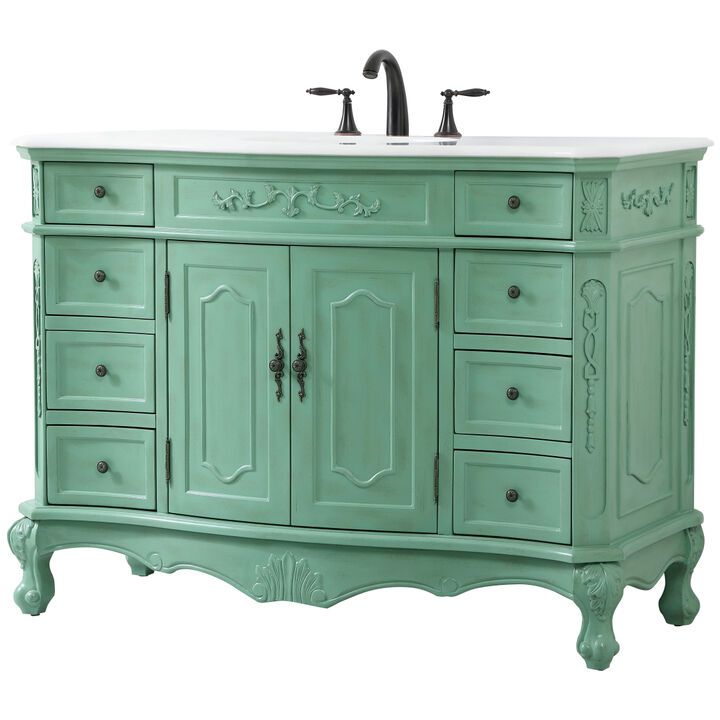 Danville 48 X 21 X 36 inch Vintage Mint Vanity Sink Set