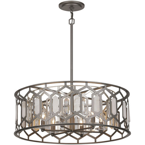 Hexly 6 Light 28 inch Bronze and Sultry Silver Pendant Ceiling Light