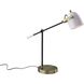 Casey 19 inch 40.00 watt Black and White with Antique Brass Desk Lamp Portable Light