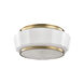 Odessa 2 Light 13.25 inch Aged Brass Flush Mount Ceiling Light