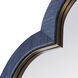 Swiss 36 X 36 inch Dark Blue Grasscloth with Weathered Brass Wall Mirror