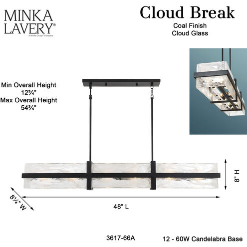 Cloud Break 12 Light 59.75 inch Coal Island Light Ceiling Light