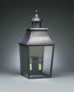 Sharon 1 Light 21 inch Antique Brass Outdoor Wall Lantern in Seedy Marine Glass, Chimney, Medium