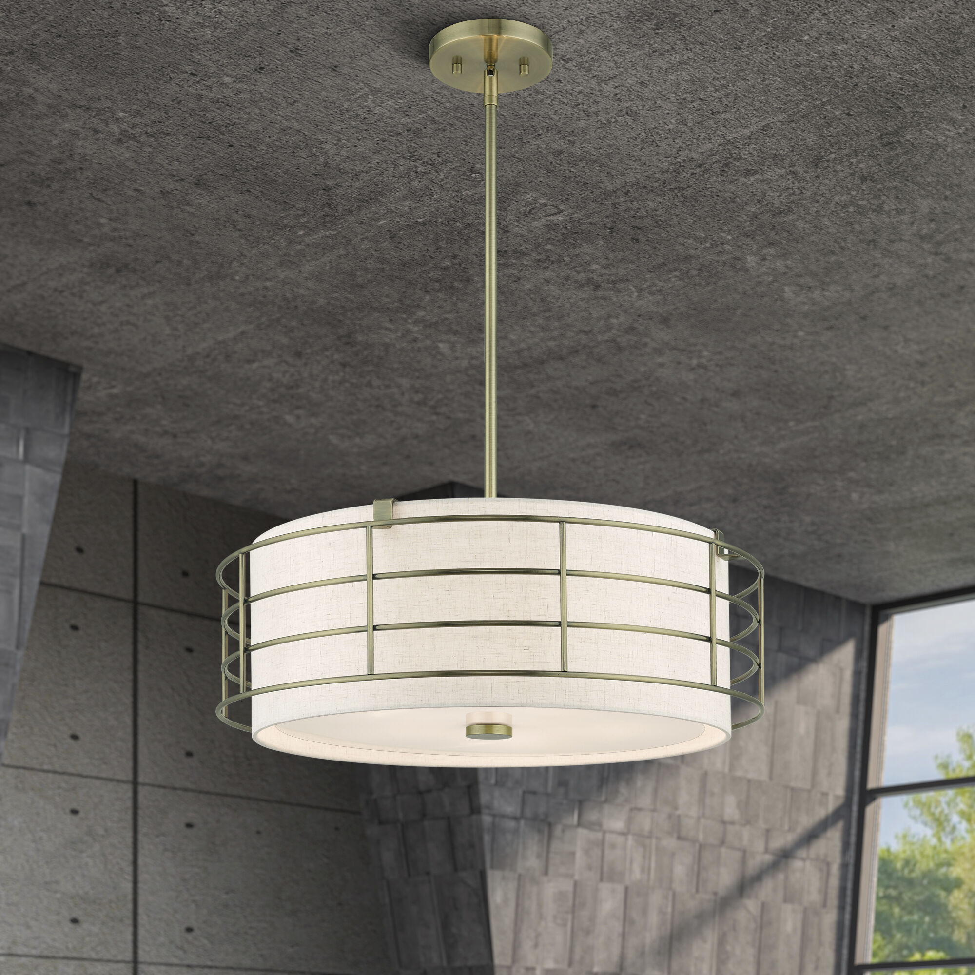 Blanchard 5 Light 23 inch Antique Brass Pendant Chandelier Ceiling Light