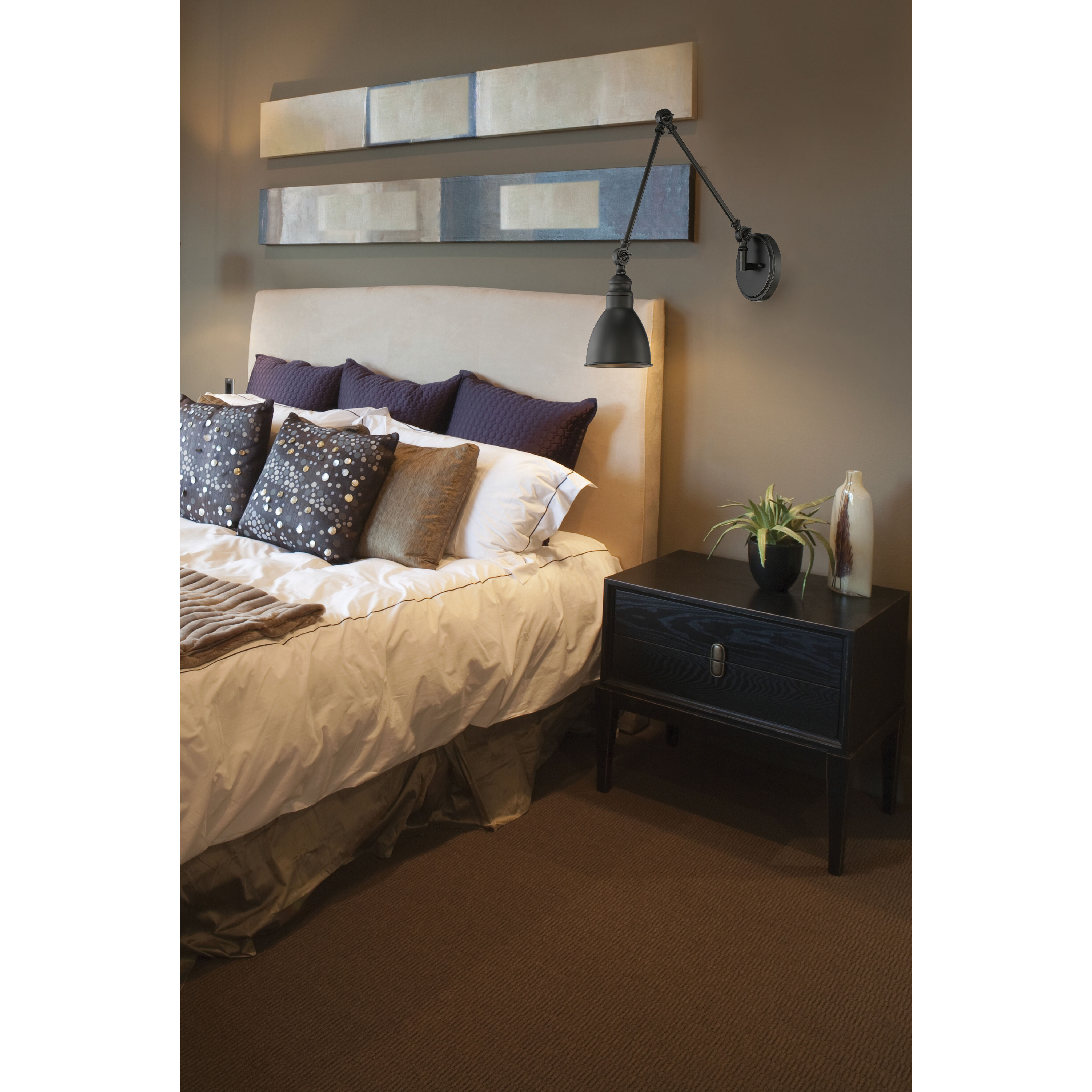 Dakota 33.75 inch 60.00 watt Matte Black Adjustable Wall Sconce Wall Light, Essentials