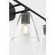Senda 3 Light 26 inch Midnight Black Bath Vanity Wall Light in Clear Glass