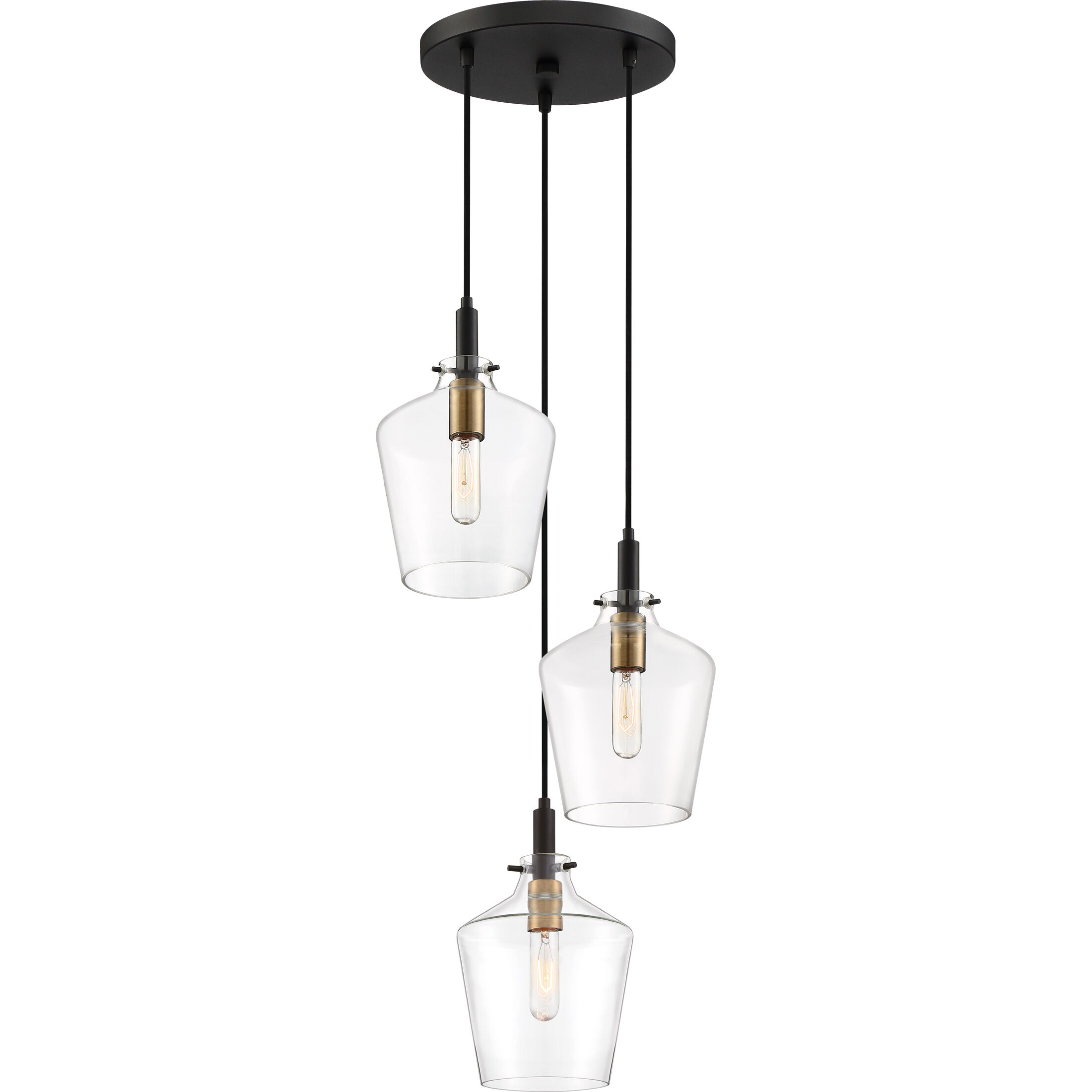 June 3 Light 13.75 inch Earth Black Pendant Ceiling Light