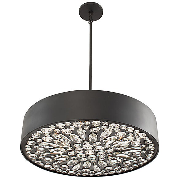 Azores 6 Light 28 inch Black Cashmere Pendant Ceiling Light
