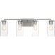 Acacia 4 Light 34 inch Brushed Nickel Bath Light Wall Light