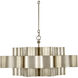 Grand Lotus 6 Light 30 inch Contemporary Silver Leaf Chandelier Ceiling Light, Large