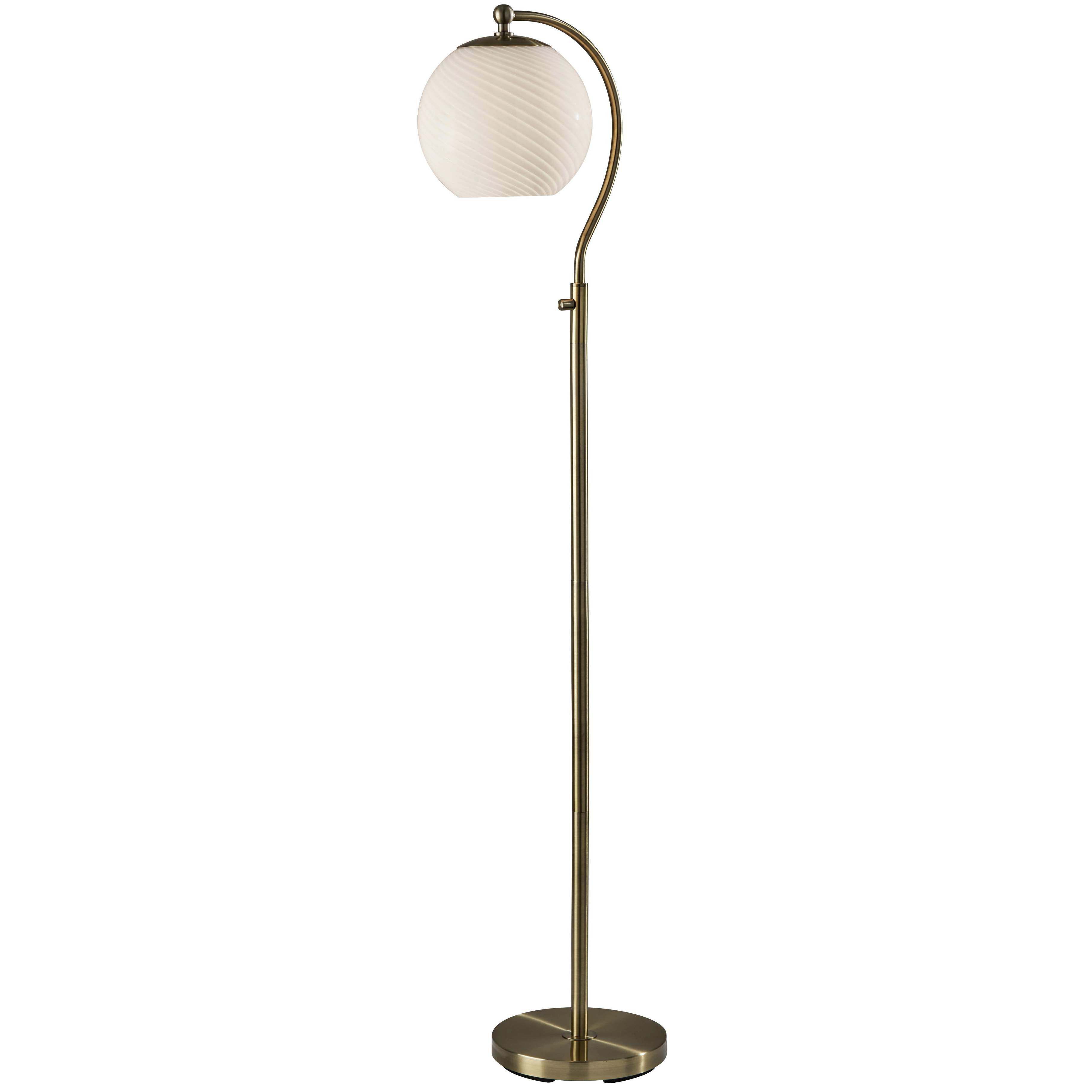 Swirl 58.75 inch 60.00 watt Antique Brass Floor Lamp Portable Light
