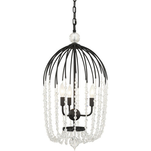 Voliere 3 Light 14.5 inch Gold Pendant Ceiling Light in Matte Black