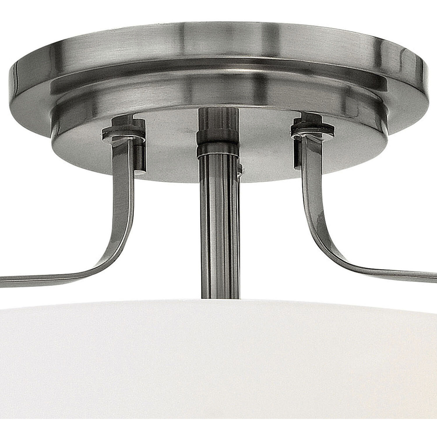 Harper 3 Light 14.5 inch Brushed Nickel Indoor Semi-Flush Mount Ceiling Light in White