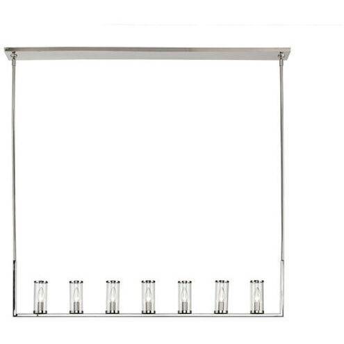 Revolve 7 Light 47.25 inch Clear Glass and Polished Nickel Linear Pendant Ceiling Light