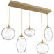 Misto 5 Light Gilded Brass Linear Pendant Ceiling Light in Misto Clear, Multi-Port
