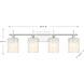 Modern 4 Light 30.75 inch Chrome Bathroom Vanity Light Wall Light