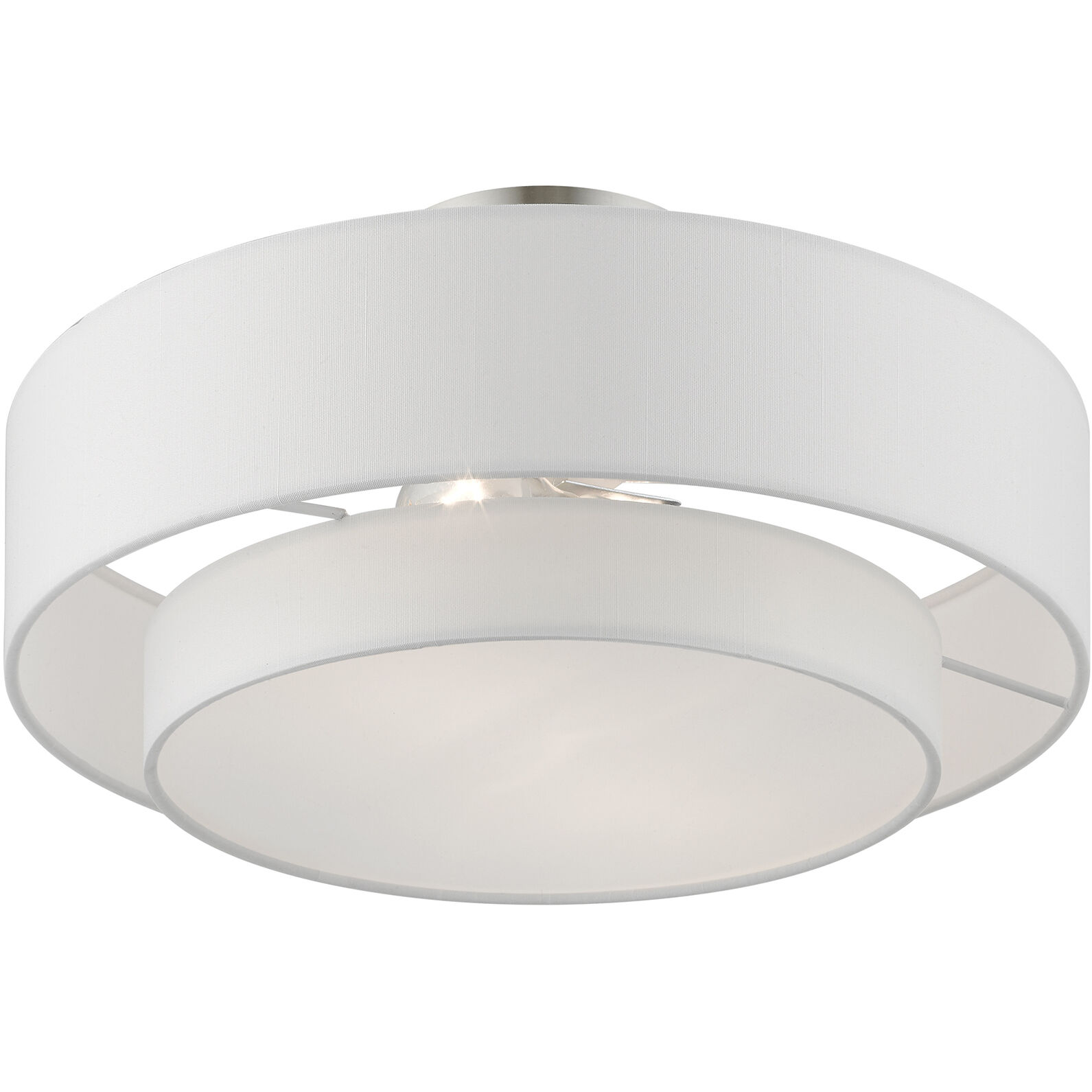 Meridian 2 Light 15 inch Brushed Nickel Semi-Flush Ceiling Light