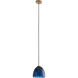 Caterina 1 Light 7.75 inch Blue and Gold Single Pendant Ceiling Light