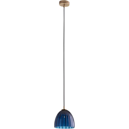 Caterina 1 Light 7.75 inch Blue and Gold Single Pendant Ceiling Light