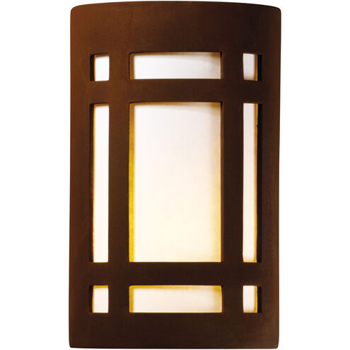 Ambiance Cylinder LED 12.5 inch Greco Travertine Outdoor Wall Sconce, Large