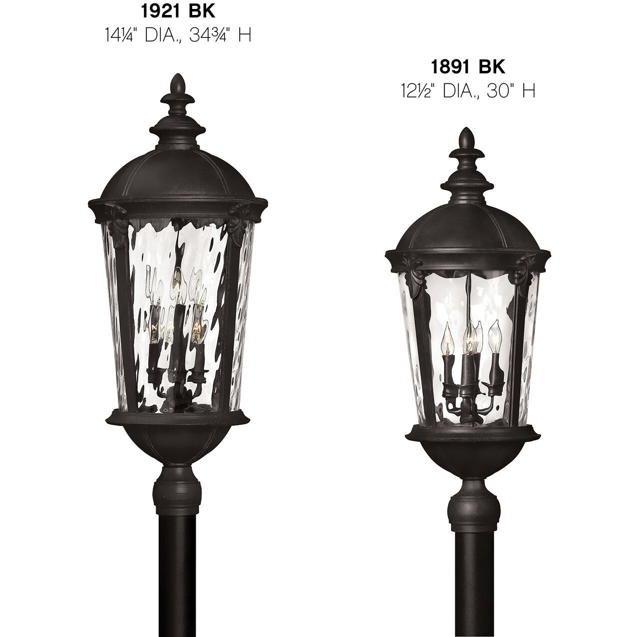 Estate Series Windsor 4 Light 30 inch Black Outdoor Post Mount Lantern