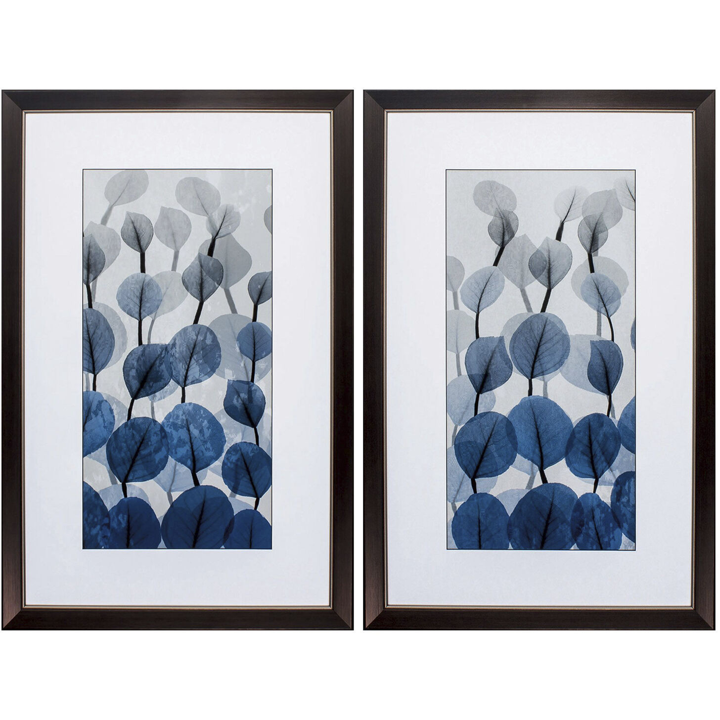 Florals Blue and Gray Framed Art, Propac
