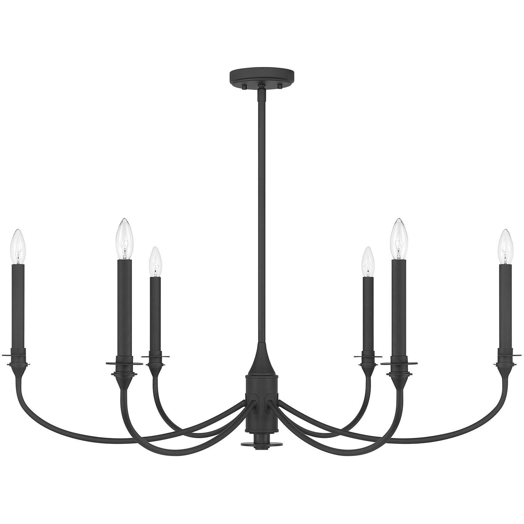 Coventry 6 Light 40 inch Matte Black Chandelier Ceiling Light, Essentials