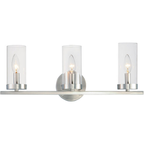 Sentinel 3 Light 21 inch Satin Nickel Bath Vanity Wall Light
