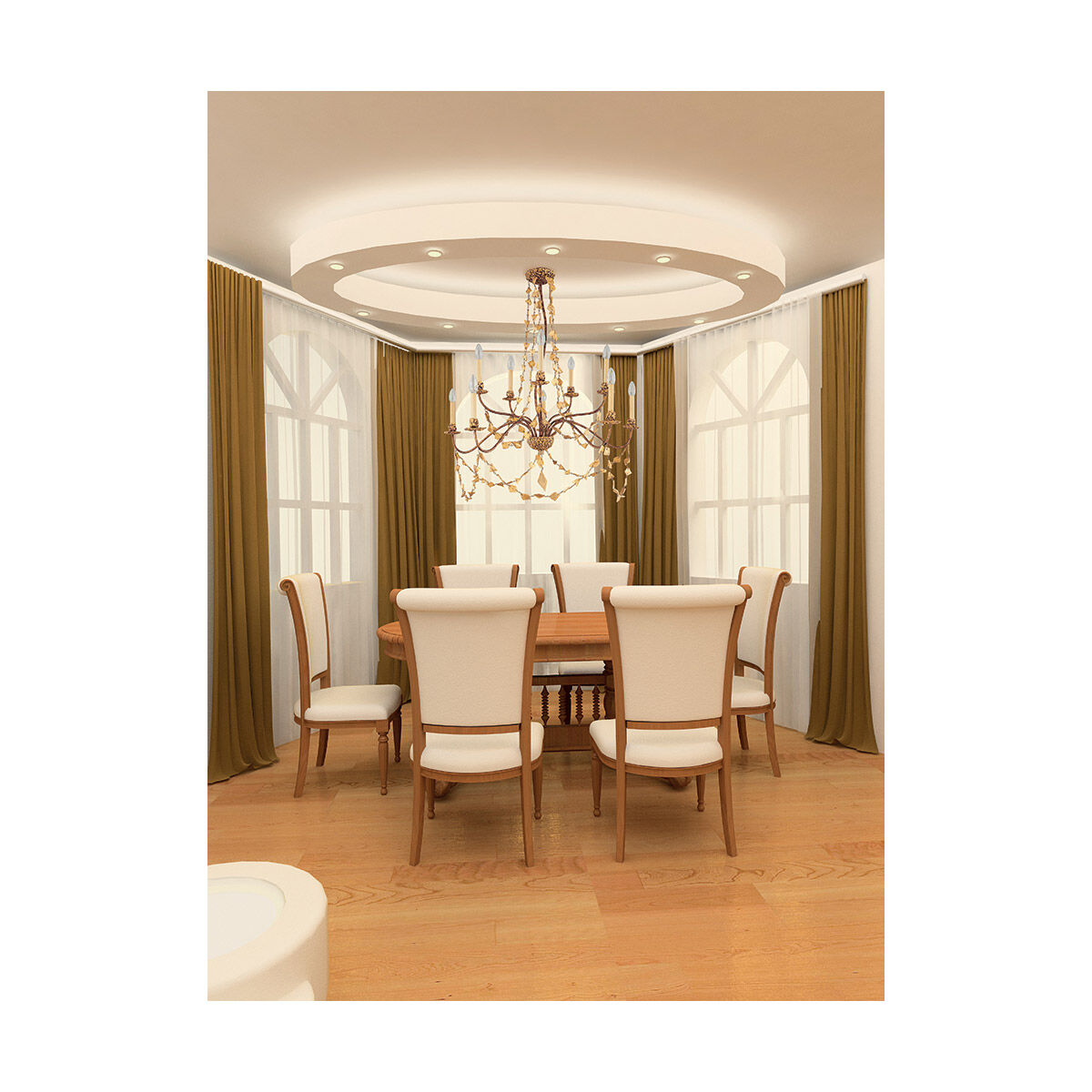 Mosaic 10 Light 37 inch Gold Leaf Chandelier Ceiling Light, Flambeau