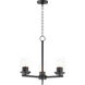 Corona 3 Light 16.5 inch Black Single-Tier Chandelier Ceiling Light in Clear