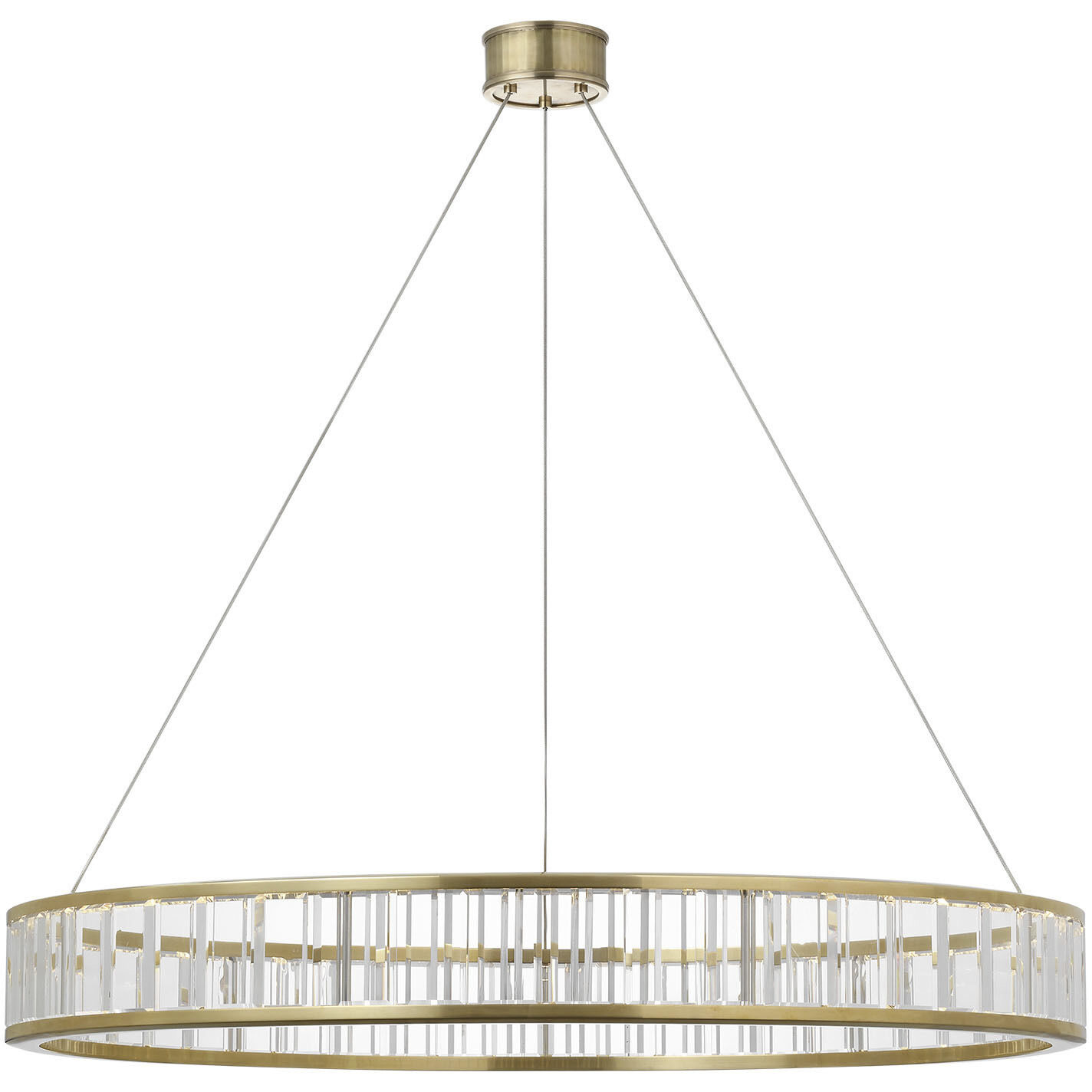 Chapman & Myers Iterna LED 40 inch Antique-Burnished Brass Ring Chandelier Ceiling Light in Crystal