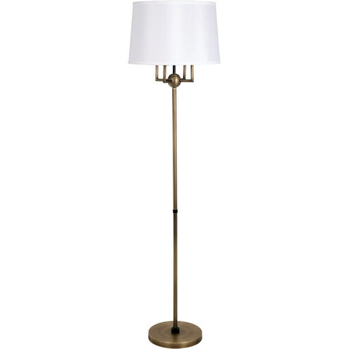 Alpine 65 inch 100.00 watt Antique Brass and Black Floor Lamp Portable Light