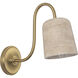 Alora Mood Bromley 1 Light 5 inch Brushed Gold and Travertine Wall/Vanity Light Wall Light