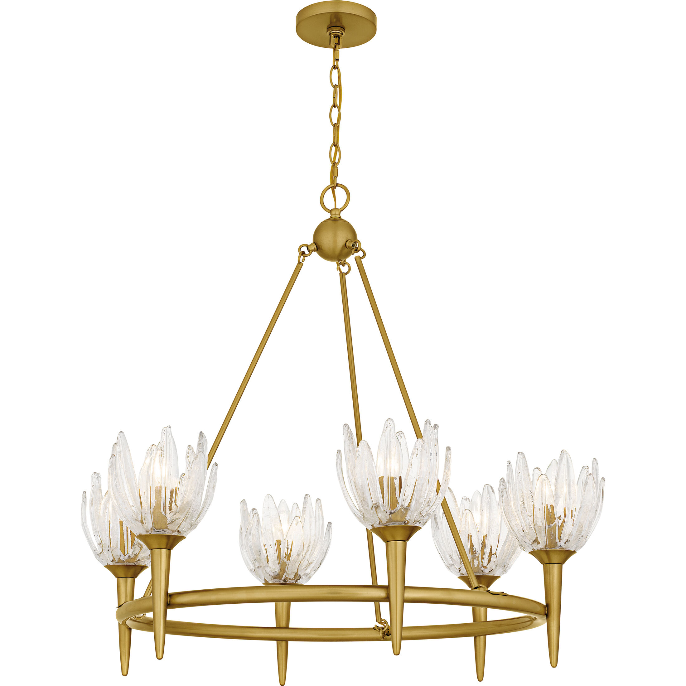 Shea 6 Light 31 inch Brushed Gold Chandelier Ceiling Light