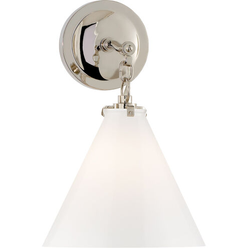 Visual Comfort Thomas O'Brien Katie 1 Light 9 inch Polished Nickel Decorative Wall Light in White Glass TOB2225PN/G6-WG - Open Box